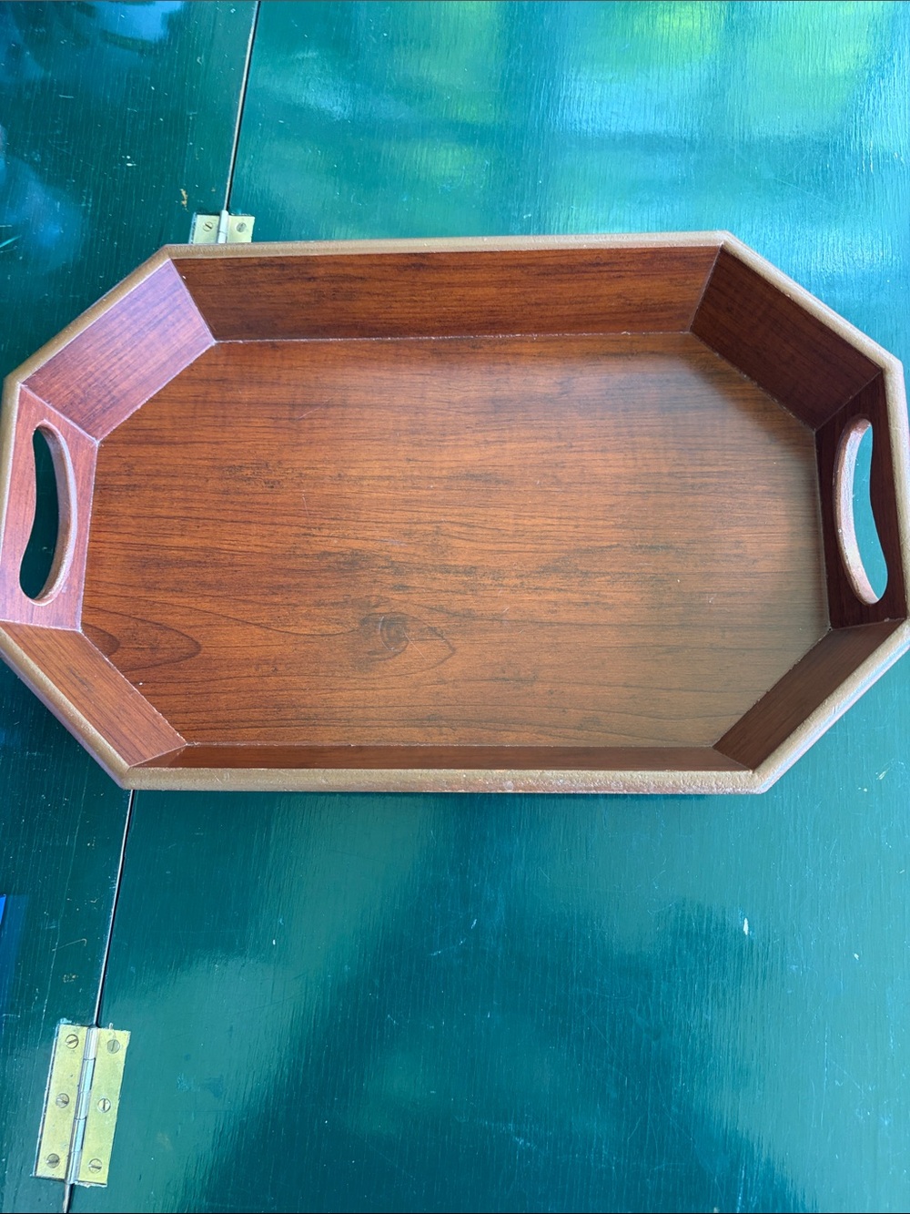 Wood Veneer Serving Tray in Brown - Classic Home Accent